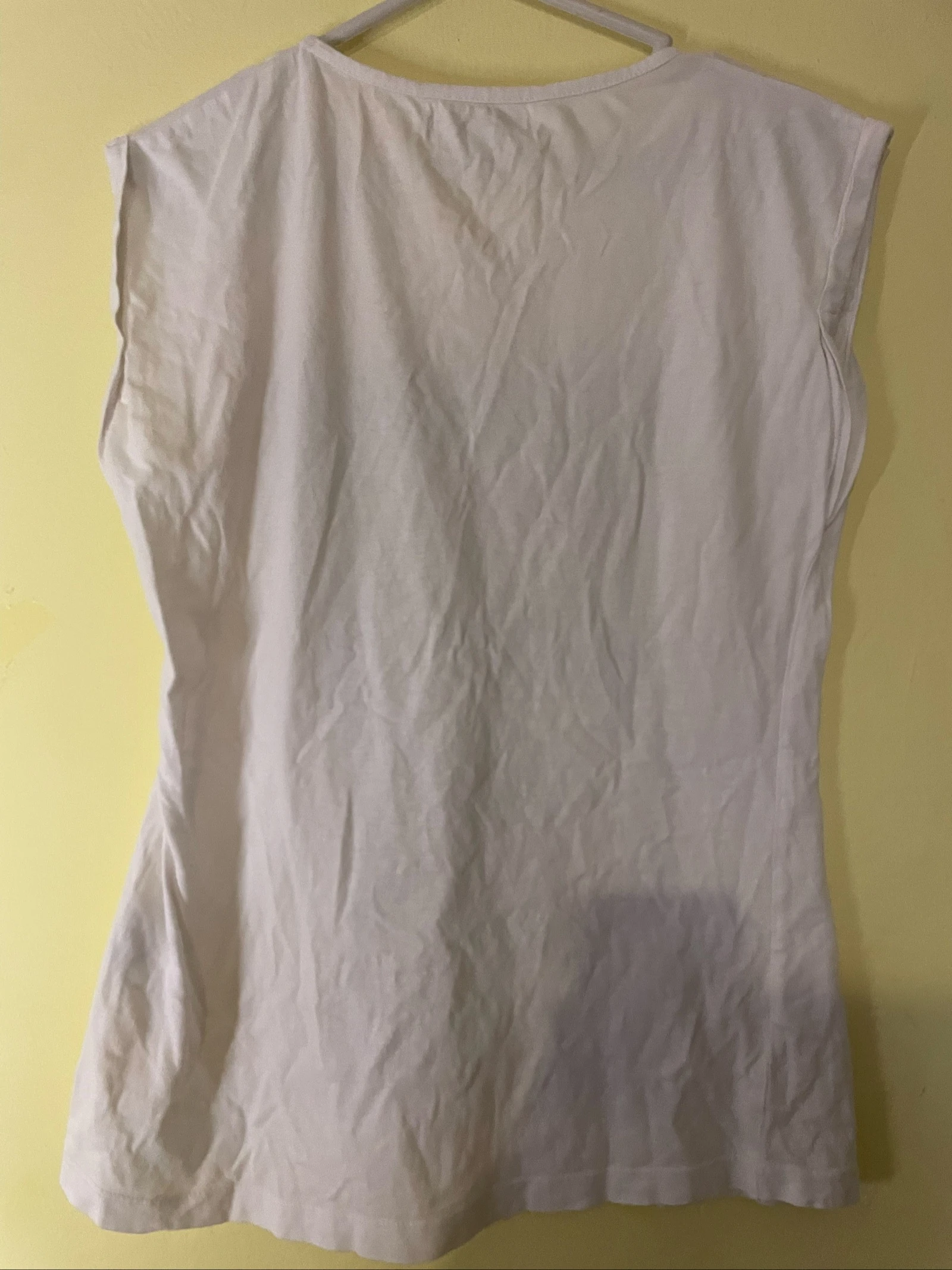 Satijnwitte lange tuniek / blouse met V-hals en zakken met strik – photo 4